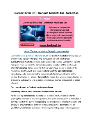 currently darknet markets